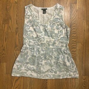 100% Paisley V-Neck Eddie Bauer Top